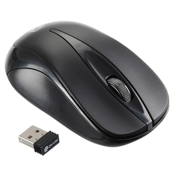 Мышь Оклик 675MW черный оптическая (1200dpi) беспроводная USB для ноутбука (3but) - фото 51525087