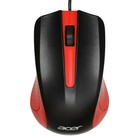 Мышь Acer OMW012 черный/красный оптическая (1200dpi) USB (3but) - Фото 1