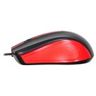 Мышь Оклик 225M черный/красный оптическая (1200dpi) USB для ноутбука (3but) - Фото 3