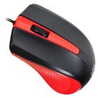 Мышь Оклик 225M черный/красный оптическая (1200dpi) USB для ноутбука (3but) - Фото 4