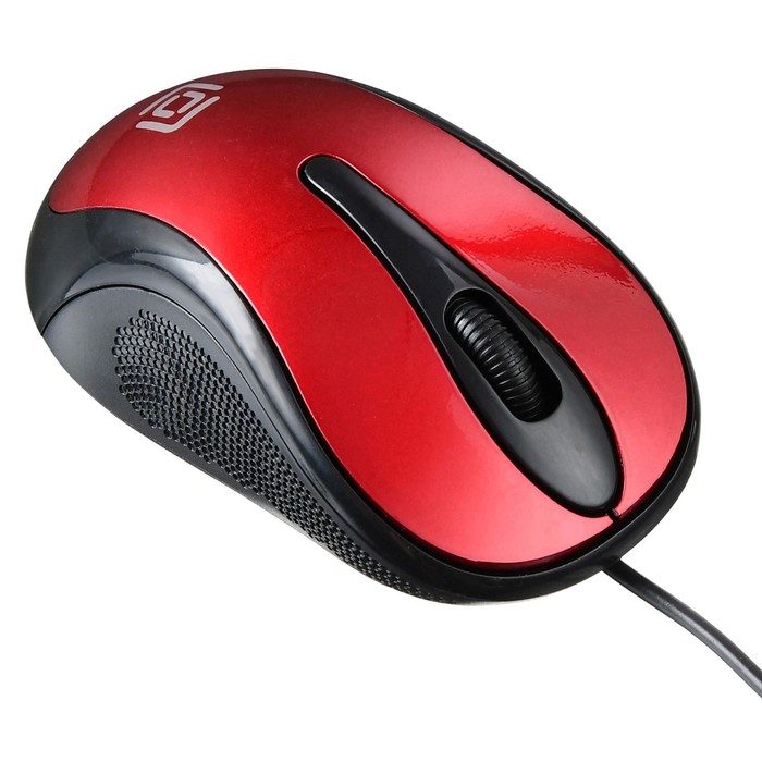 Мышь Оклик 385M черный/красный оптическая (1000dpi) USB для ноутбука (3but) - фото 51525410