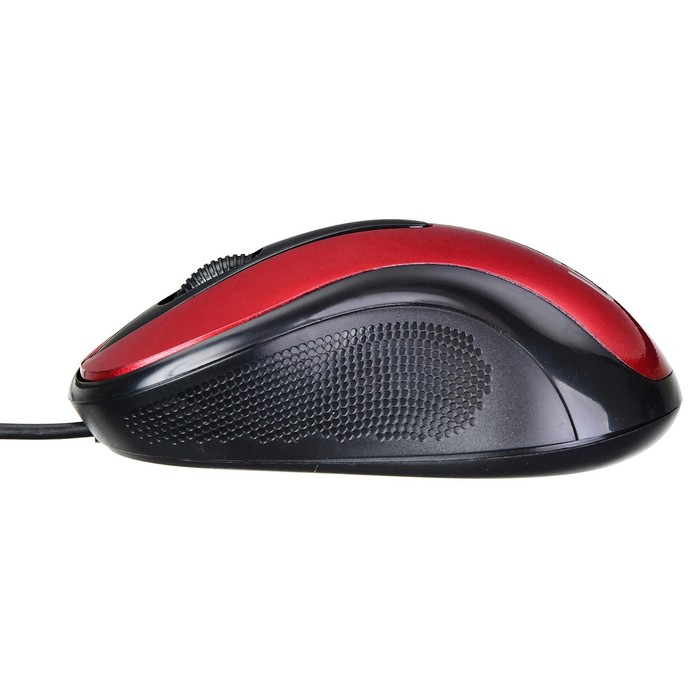 Мышь Оклик 385M черный/красный оптическая (1000dpi) USB для ноутбука (3but) - фото 51525412