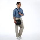 Сумка кросс-боди мужская TEXTURA, на молнии, 3 наружных кармана, 22×6×25.5 см, чёрная - Фото 10