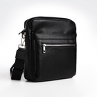 Сумка кросс-боди мужская TEXTURA, на молнии, 3 наружных кармана, 22×6×25.5 см, чёрная - Фото 7