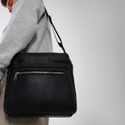 Сумка кросс-боди мужская TEXTURA, на молнии, 3 наружных кармана, 22×6×25.5 см, чёрная - Фото 12