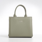 Сумка женская тоут TEXTURA на молнии, 22×11×22 см, зелёная - Фото 3