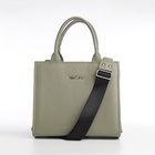 Сумка женская тоут TEXTURA на молнии, 22×11×22 см, зелёная - Фото 5