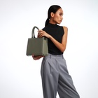 Сумка женская тоут TEXTURA на молнии, 22×11×22 см, зелёная - Фото 10