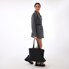 Сумка женская на молнии TEXTURA, большой размер, чёрная - Фото 5