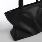 Сумка женская на молнии TEXTURA, большой размер, чёрная - Фото 3