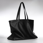 Сумка женская на молнии TEXTURA, большой размер, чёрная - Фото 8