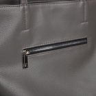 Сумка-шопер женская TEXTURA на молнии, размер 46×15×33 см, однотонная, серая - Фото 7