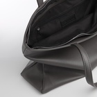 Сумка-шопер женская TEXTURA на молнии, размер 46×15×33 см, однотонная, серая - Фото 11