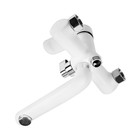 Смеситель для ванны ZEIN Z2746, излив 13 см, картридж 35 мм, с душевым набором, белый - Фото 7