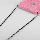 Цепочка с искусственной кожей для сумки, с карабинами, 10×15 мм, 118±3 см, цвет серебряный, чёрный - Фото 3