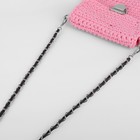 Цепочка с искусственной кожей для сумки, с карабинами, 10×15 мм, 118±3 см, цвет серебряный, коричневый - Фото 3