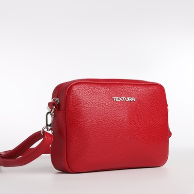 Сумка женская на молнии TEXTURA, маленький размер, красная