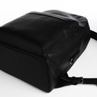 Рюкзак городской TEXTURA из искусственной кожи на молнии, наружный карман, цвет чёрный - Фото 4