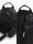 Рюкзак городской TEXTURA на молнии с карманом, размер 30×17×42 см, чёрный - Фото 9