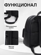 Рюкзак-мини женский TEXTURA, на молнии, размер 22×10×28 см, чёрный - Фото 2