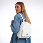 Рюкзак-мини женский TEXTURA, на молнии, размер 22×10×28 см, белый - Фото 4