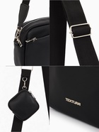 Сумка женская кросс-боди TEXTURA на молнии, 16×7×17 см, чёрная - Фото 4