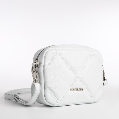 Сумка женская кросс-боди TEXTURA на молнии, 14×5×16 см, белая