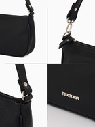 Сумка женская багет TEXTURA на молнии, 26×4×14 см, чёрная - Фото 5