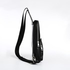 Сумка-слинг на молнии TEXTURA, наружный карман, цвет чёрный - Фото 3