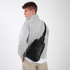 Сумка-слинг на молнии TEXTURA, наружный карман, цвет чёрный - Фото 9