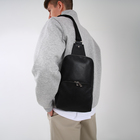 Сумка-слинг на молнии TEXTURA, наружный карман, цвет чёрный - Фото 1