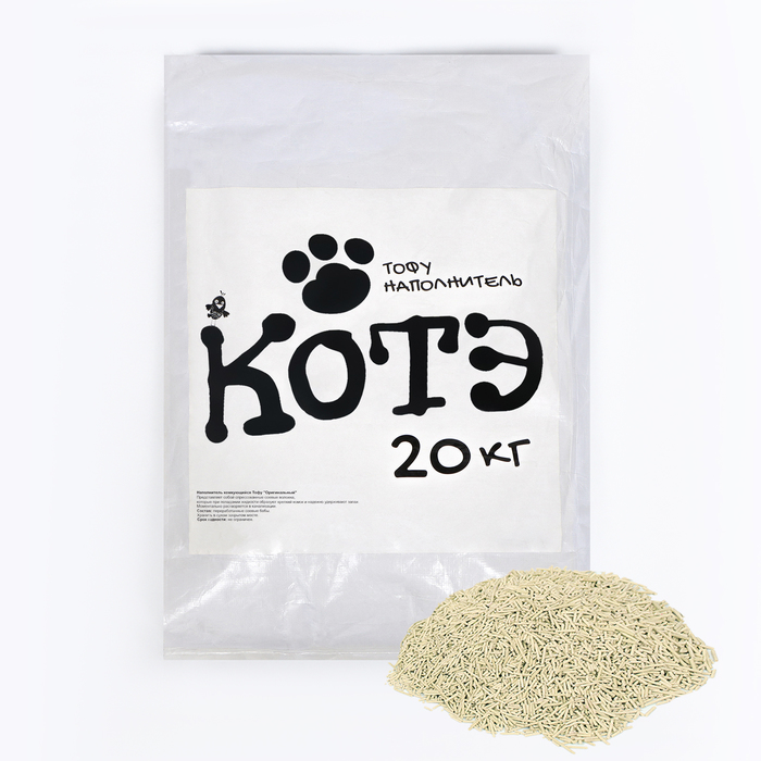 Наполнитель тофу «Котэ», оригинальный, 20 кг - Фото 1