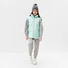 Жилет для девочки MINAKU: Cozy Winter, бирюзовый, рост 140 см - Фото 5