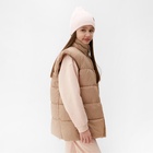 Жилет для девочки MINAKU: Cozy Winter, бежевый, рост 116 см 10122026