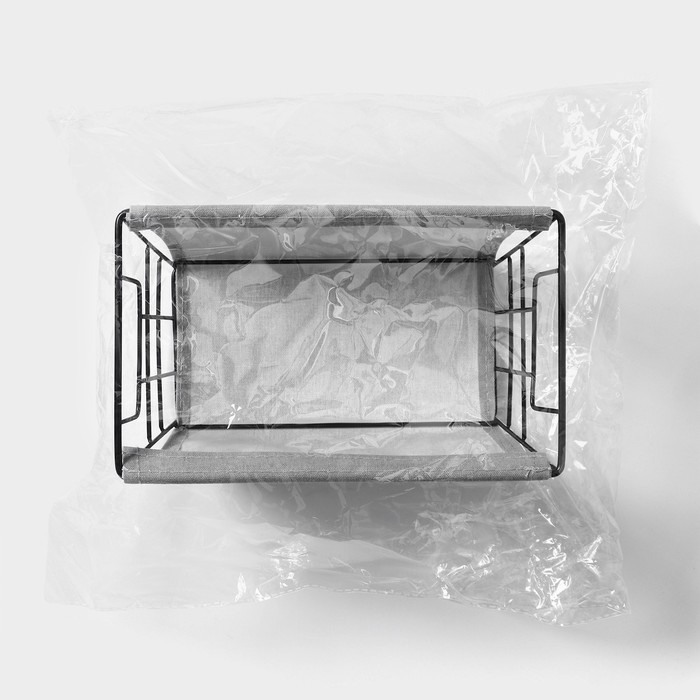 Корзина для хранения LaDо́m, 25×15×12 см, цвет серый