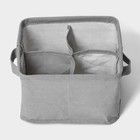 Органайзер для хранения белья LaDо́m, 4 ячейки, 20.5×20.5×12 см, серый - Фото 3