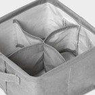 Органайзер для белья LaDо́m, 4 ячейки, 20,5×20,5×12 см, цвет серый - Фото 4