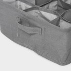 Органайзер для хранения белья LaDо́m, 9 ячеек, 28×28×11 см, серый - Фото 5