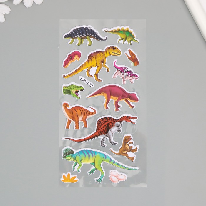 Наклейка пластик мягкий "Эпоха динозавров" МИКС 22х10 см