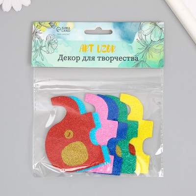 Декор для творчества EVA «Слоники», блёстки, набор 6 шт., 13×15 см