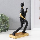 Сувенир полистоун "Бас-гитарист" чёрный с золотом 15,5х7,5х25,5 см - фото 23550493