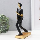 Сувенир полистоун "Бас-гитарист" чёрный с золотом 15,5х7,5х25,5 см - фото 23550495