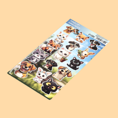 Детские наклейки бумажные 10×22 см, «Любимцы»