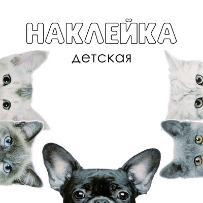 Интерьерная наклейка 3Д TAKE IT EASY «Домашние питомцы подглядывают», 57×42 см