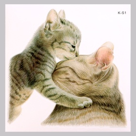 Интерьерная наклейка 3Д TAKE IT EASY «Котики: мама и малыш», 30×30 см