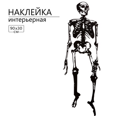 Интерьерная наклейка 3Д TAKE IT EASY «Скелет», 90×30 см
