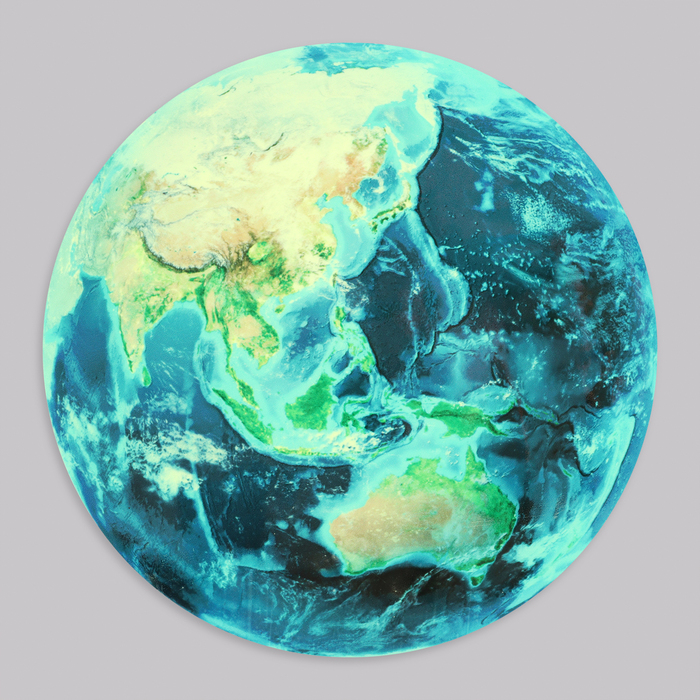 Наклейка 3Д интерьерная "Земля", светящаяся, 30х30см