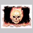 Наклейка 3Д интерьерная Огненный череп 60*45см - фото 12036508