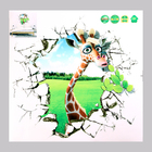 Наклейка 3Д интерьерная Жираф с приветом 50*50см - фото 293017677