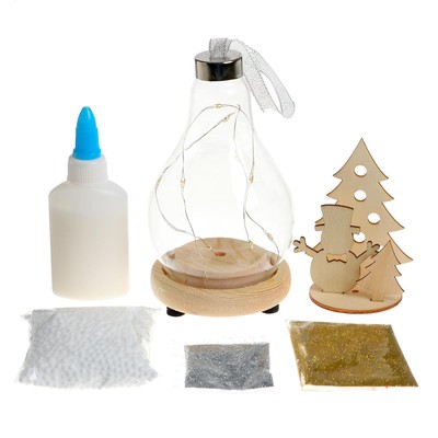 Набор для творчества «Новогодний ночник», деревянные вставки, снеговик, уценка